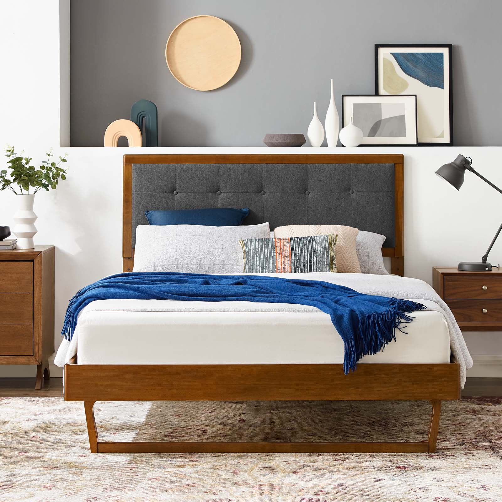 Willow Wood Queen Platform Bed With Angular Frame by Modway