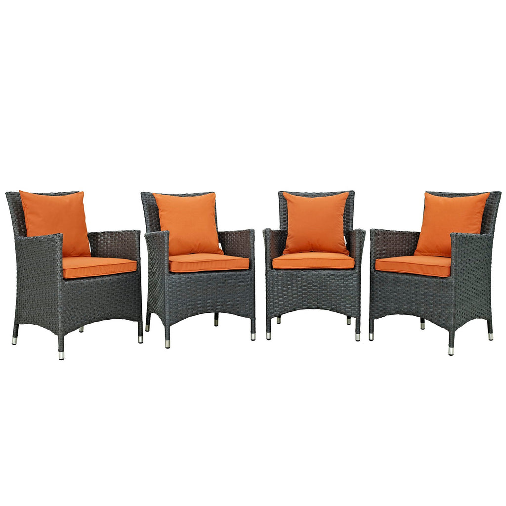 Sojourn 4 Piece Outdoor Patio Sunbrella¨ Dining Set by Modway