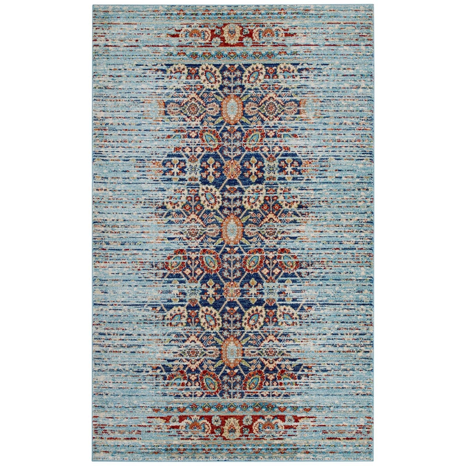 Naria Distressed Vintage Medallion 5x8 Area Rug by Modway