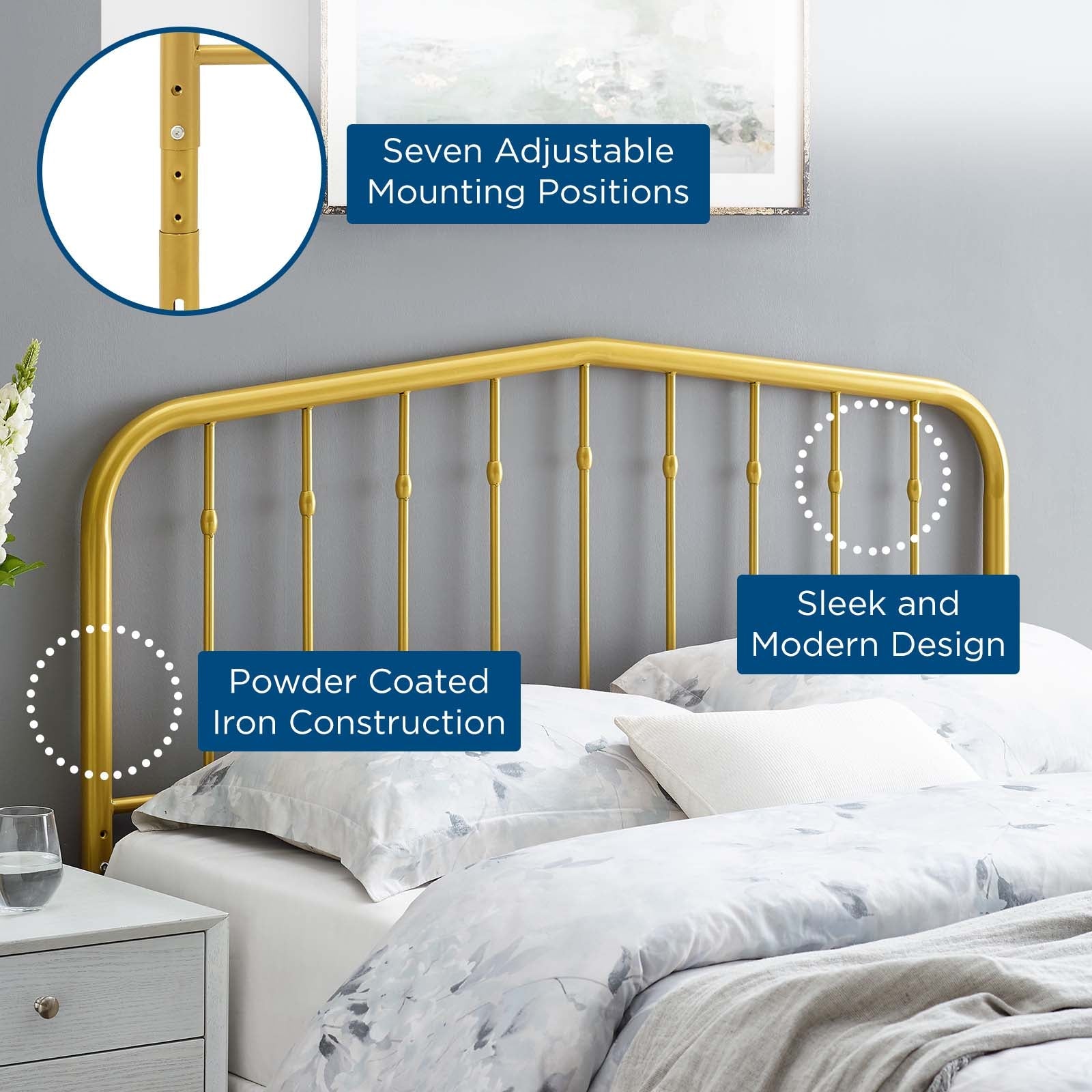 Lennon Metal Twin Headboard by Modway