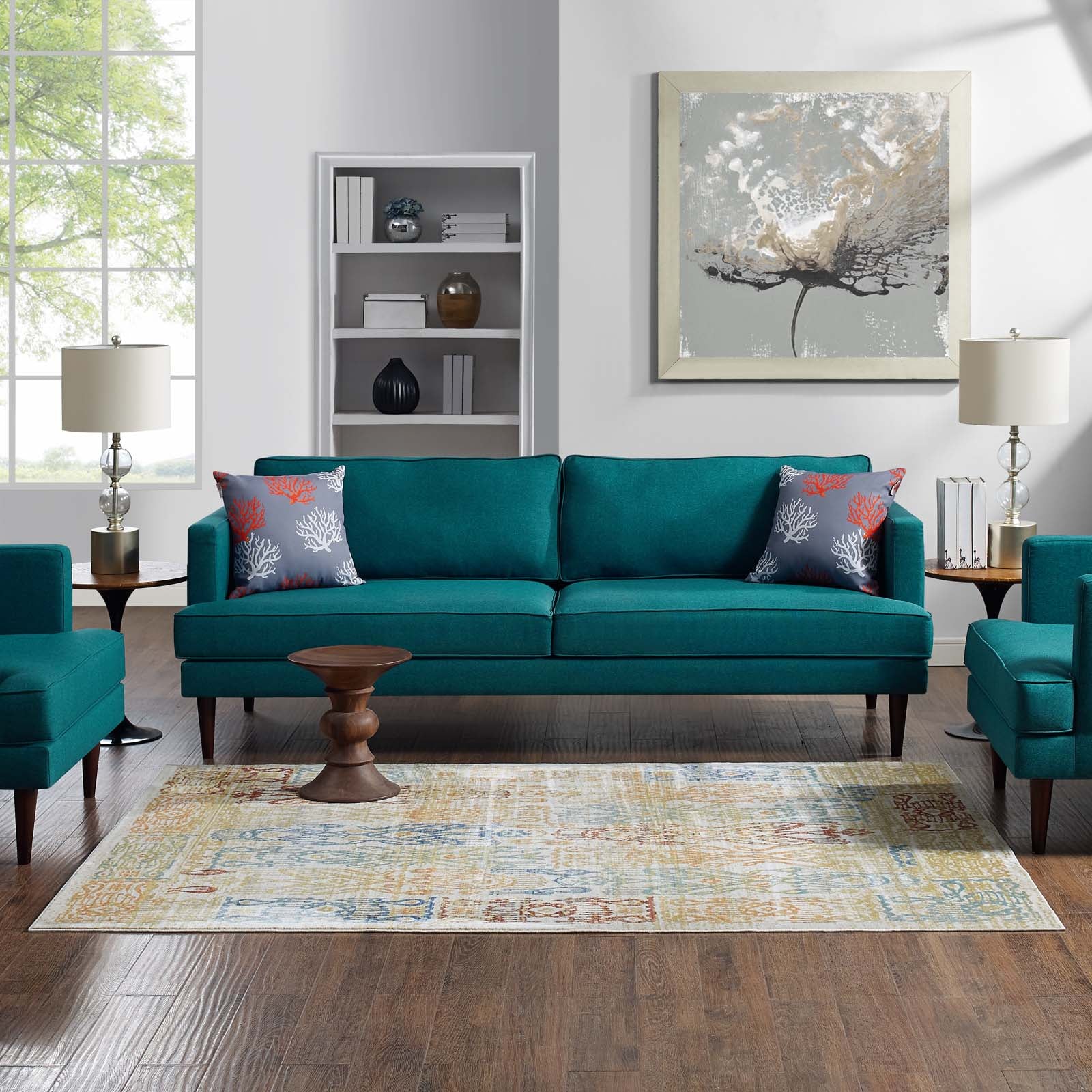 Solimar Distressed Southwestern Aztec 4x6 Area Rug by Modway