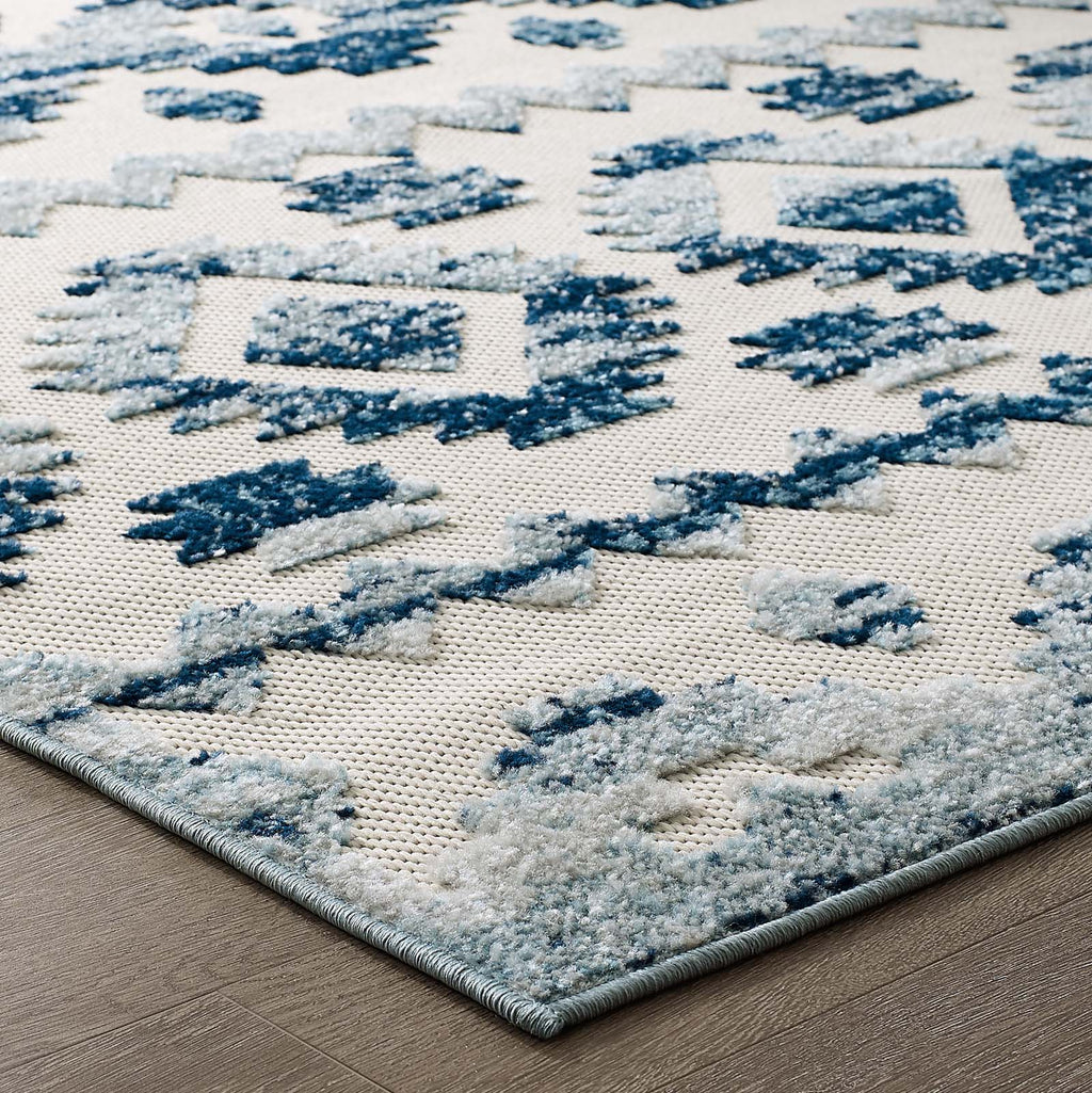 Reflect Takara Abstract Diamond Moroccan Trellis 8x10 Indoor and Outdoor Area Rug by Modway