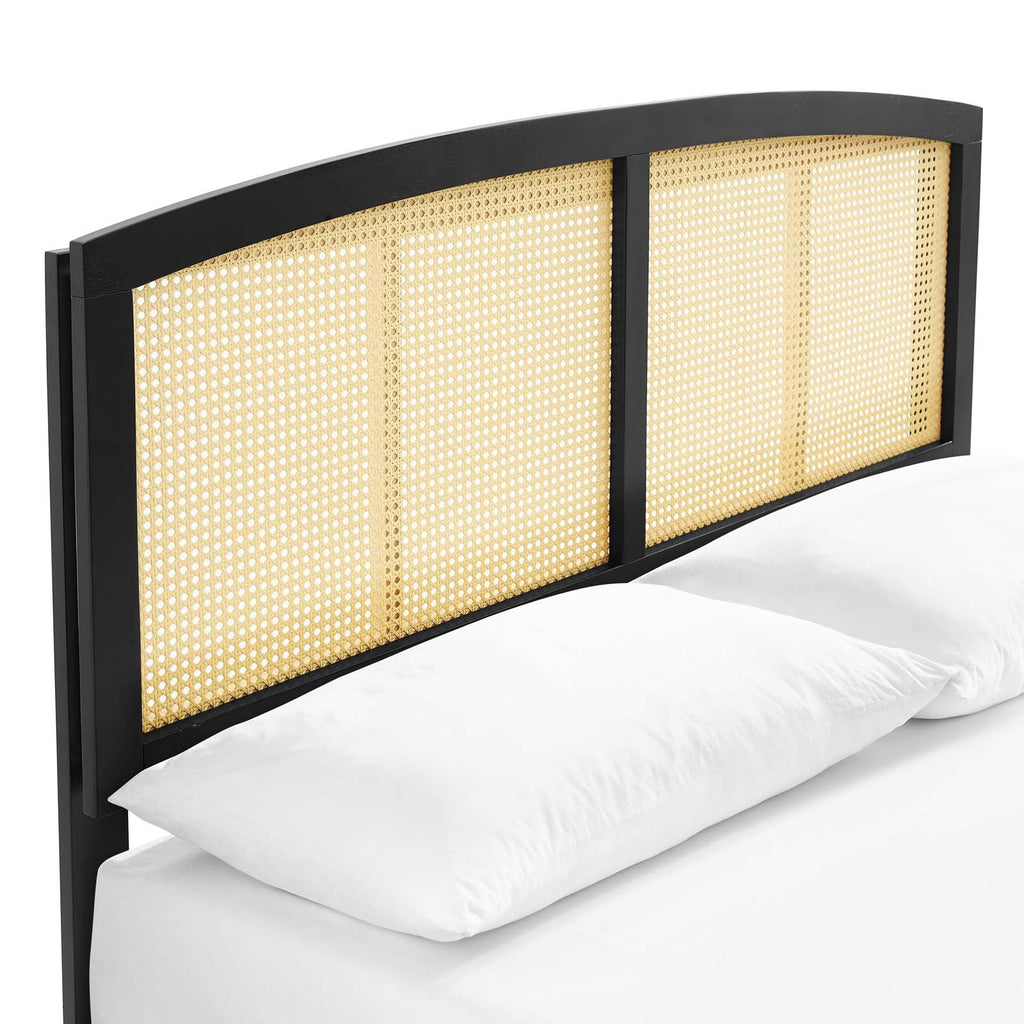 Sierra Cane and Wood Full Platform Bed With Angular Legs by Modway