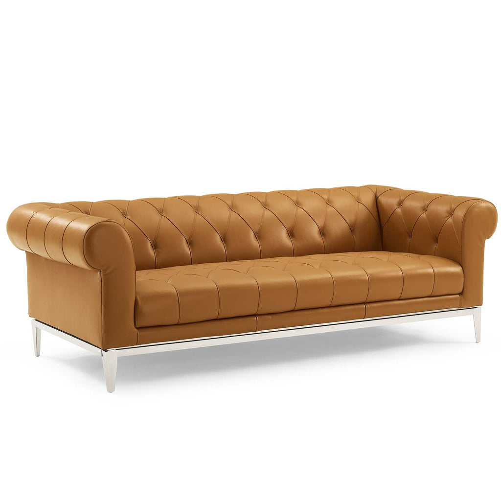 Idyll 3 Piece Upholstered Leather Set in Tan