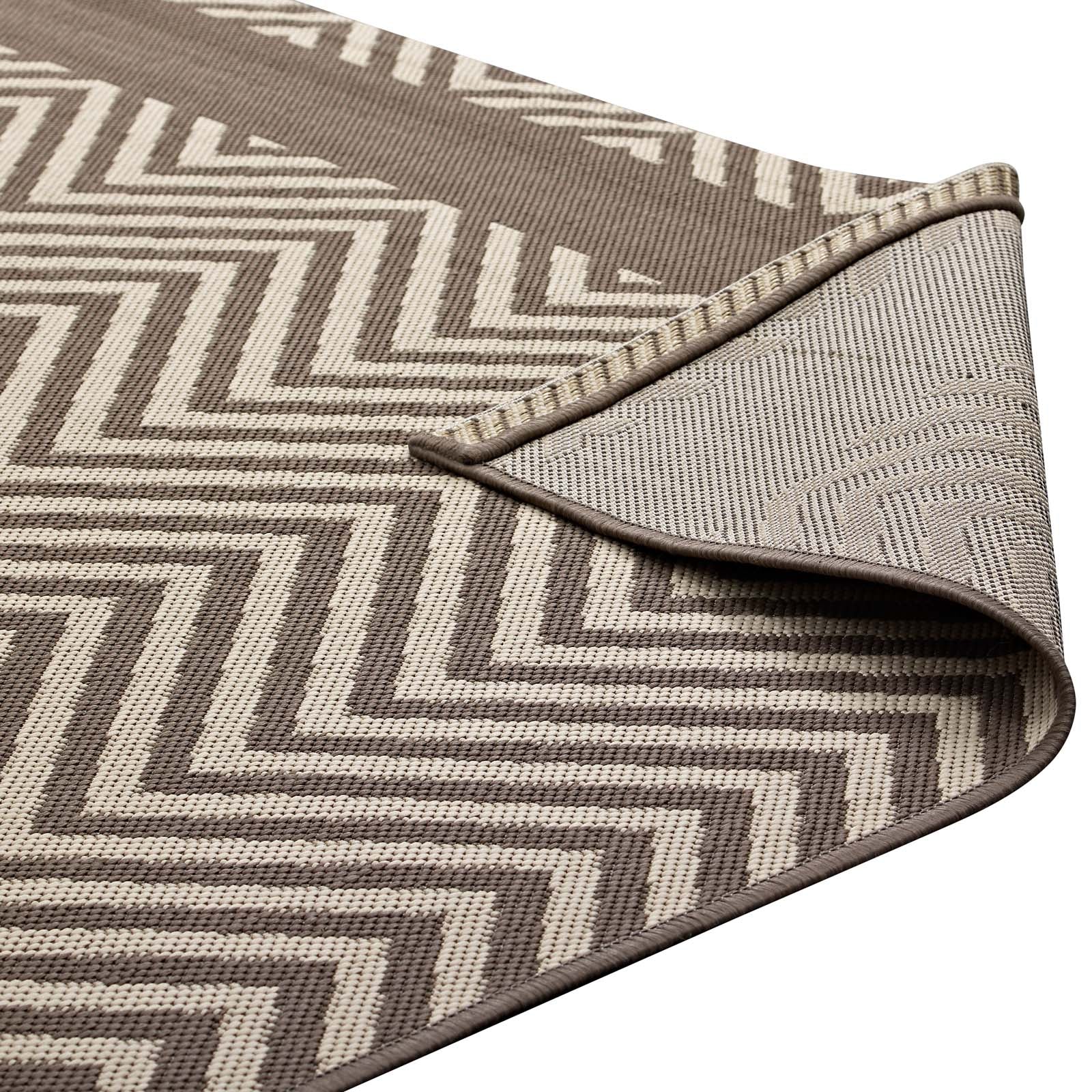 Optica Chevron With End Borders Indoor and Outdoor 8x10 Area Rug by Modway