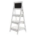 3' White Washed Farmhouse Stand with Chalkboard