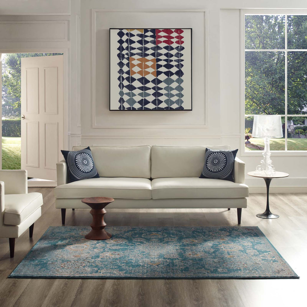 Cynara Distressed Floral Vintage Medallion 5x8 Area Rug by Modway