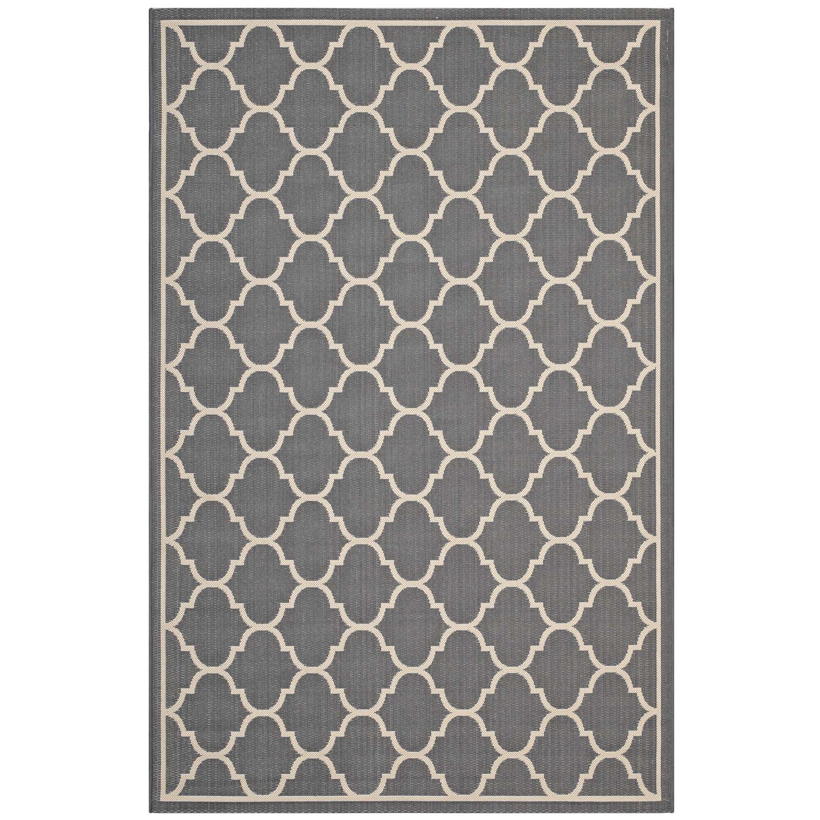 Avena Moroccan Quatrefoil Trellis Indoor and Outdoor 5x8 Area Rug by Modway