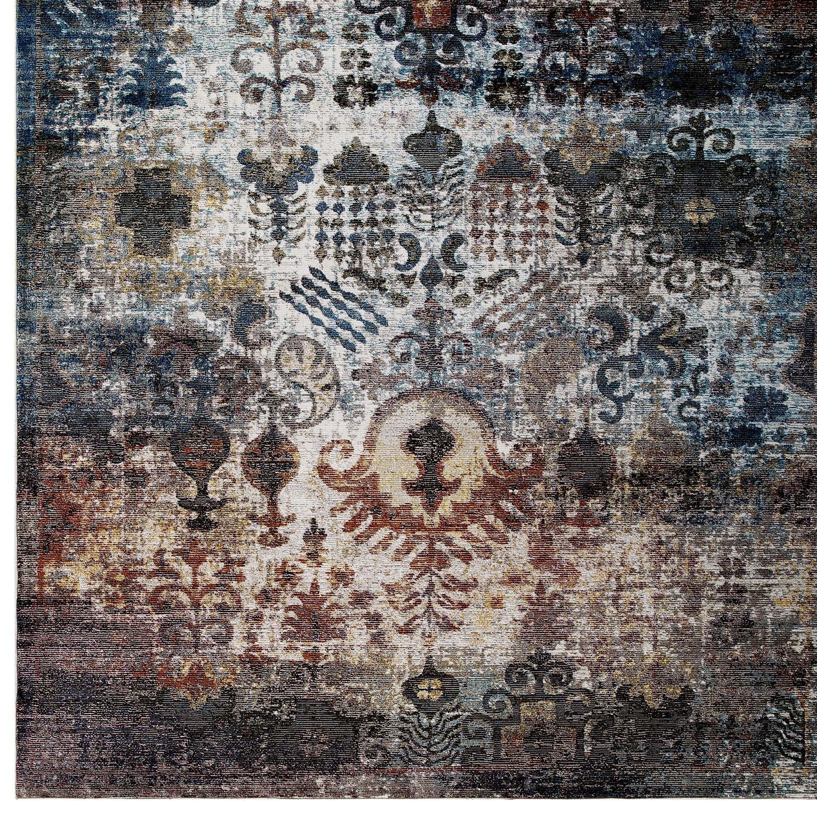 Success Tahira Transitional Distressed Vintage Floral Moroccan Trellis 4x6 Area Rug by Modway