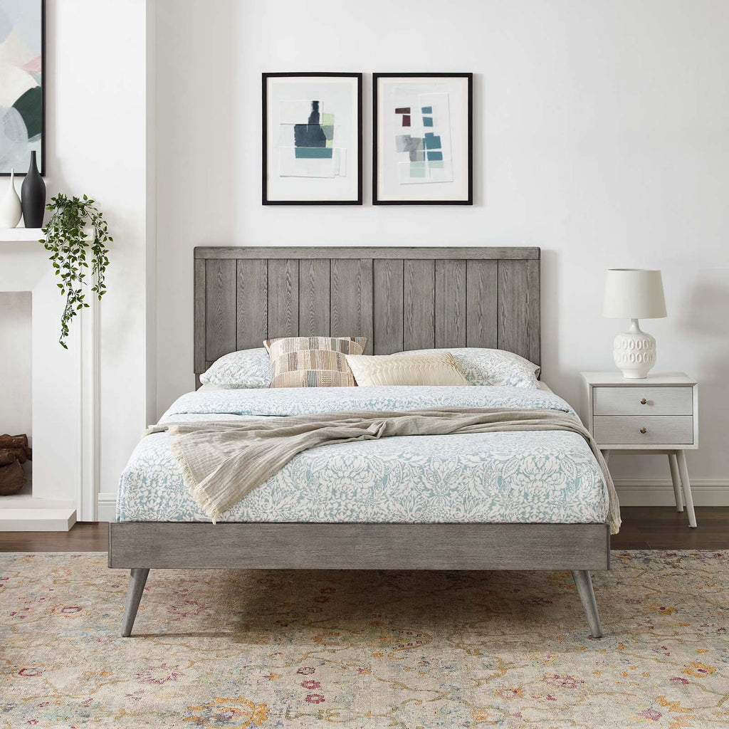 Alana Wood King Platform Bed With Splayed Legs by Modway