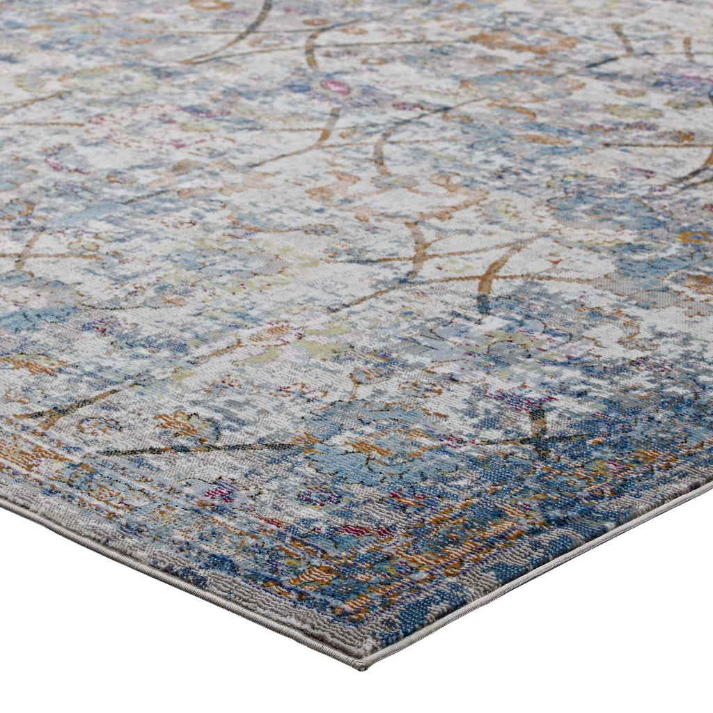Minu Distressed Floral Lattice 8x10 Area Rug by Modway