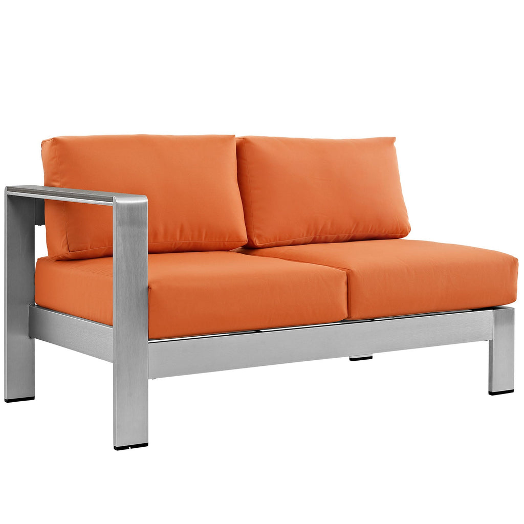 Shore Left-Arm Corner Sectional Outdoor Patio Aluminum Loveseat by Modway