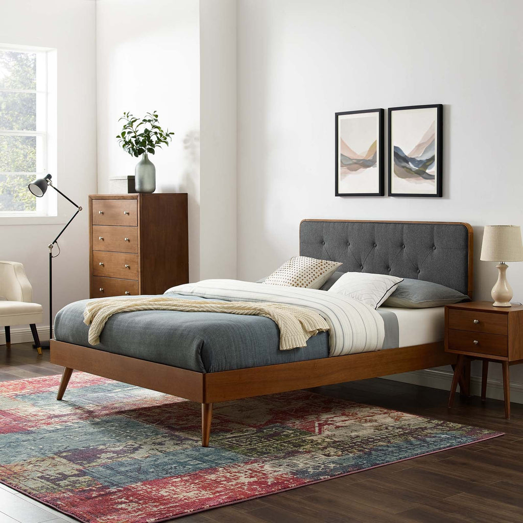 Bridgette Wood King Platform Bed With Splayed Legs by Modway
