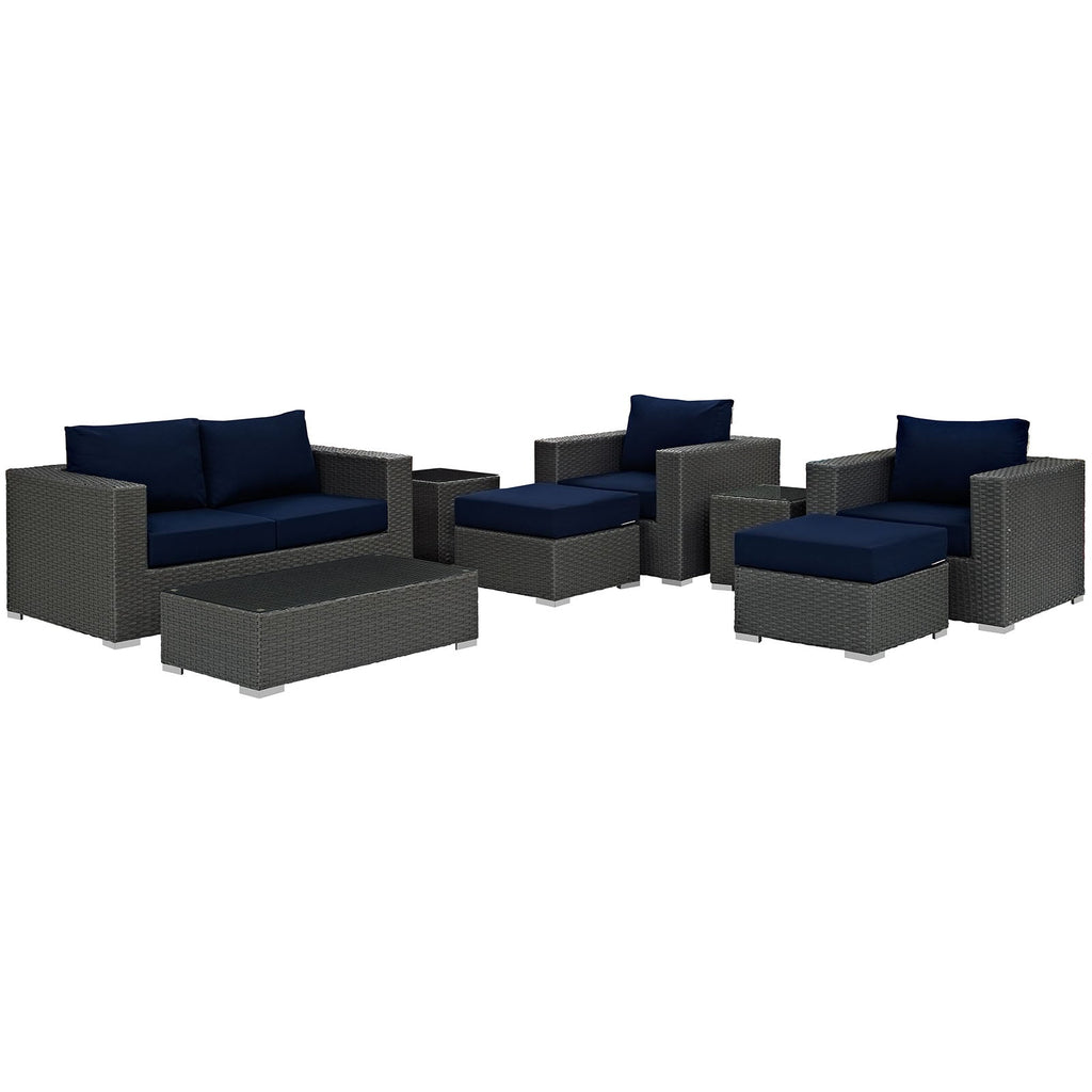 Sojourn 8 Piece Outdoor Patio Sunbrella¨ Sectional Set by Modway