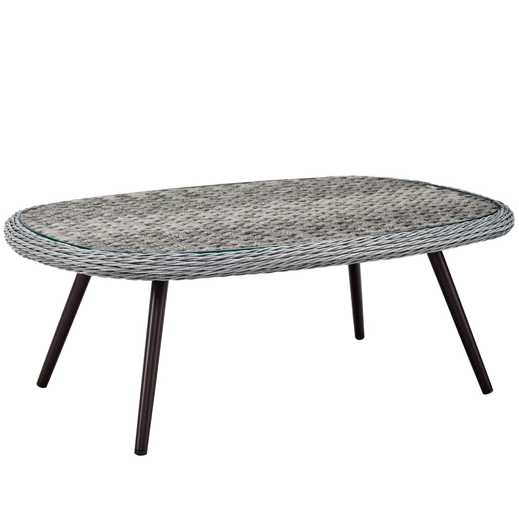 Endeavor 3 Piece Outdoor Patio Wicker Rattan Armchair and Coffee Table Set by Modway