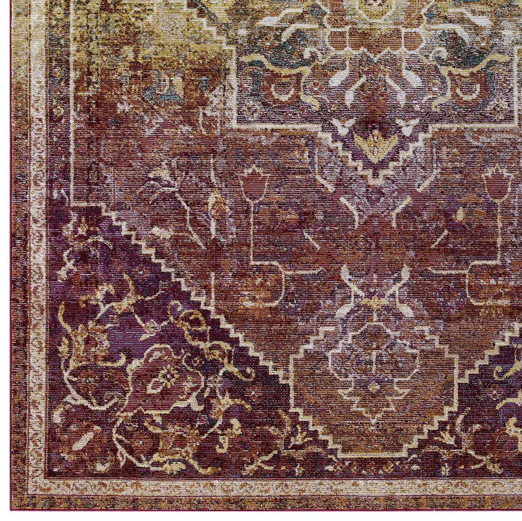 Success Kaede Transitional Distressed Vintage Floral Vintage Medallion 5x8 Area Rug by Modway