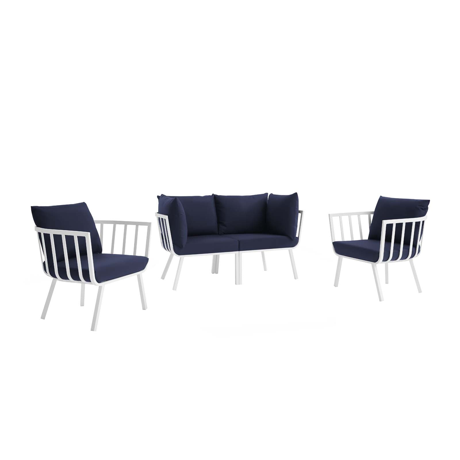 Riverside 4 Piece Outdoor Patio Aluminum Set by Modway
