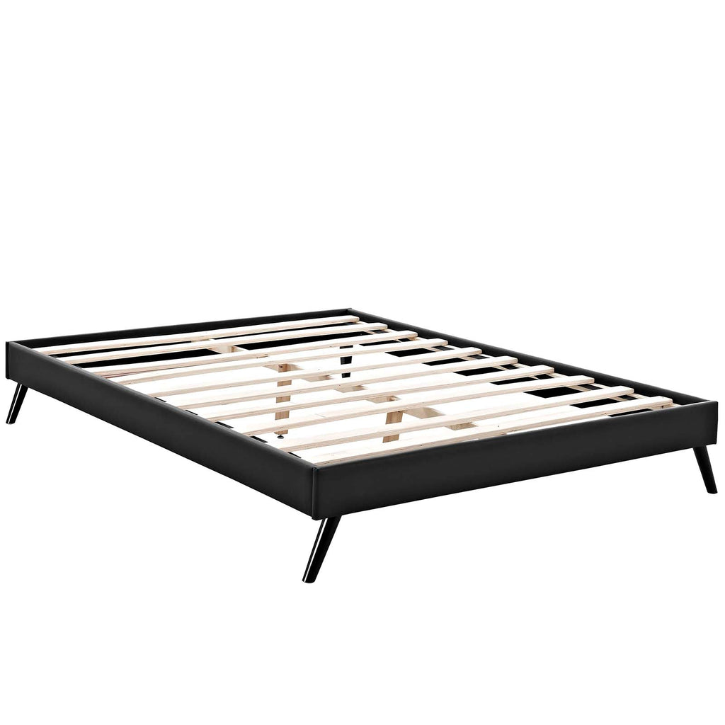 Loryn Vinyl Queen Bed Frame with Round Splayed Legs by Modway