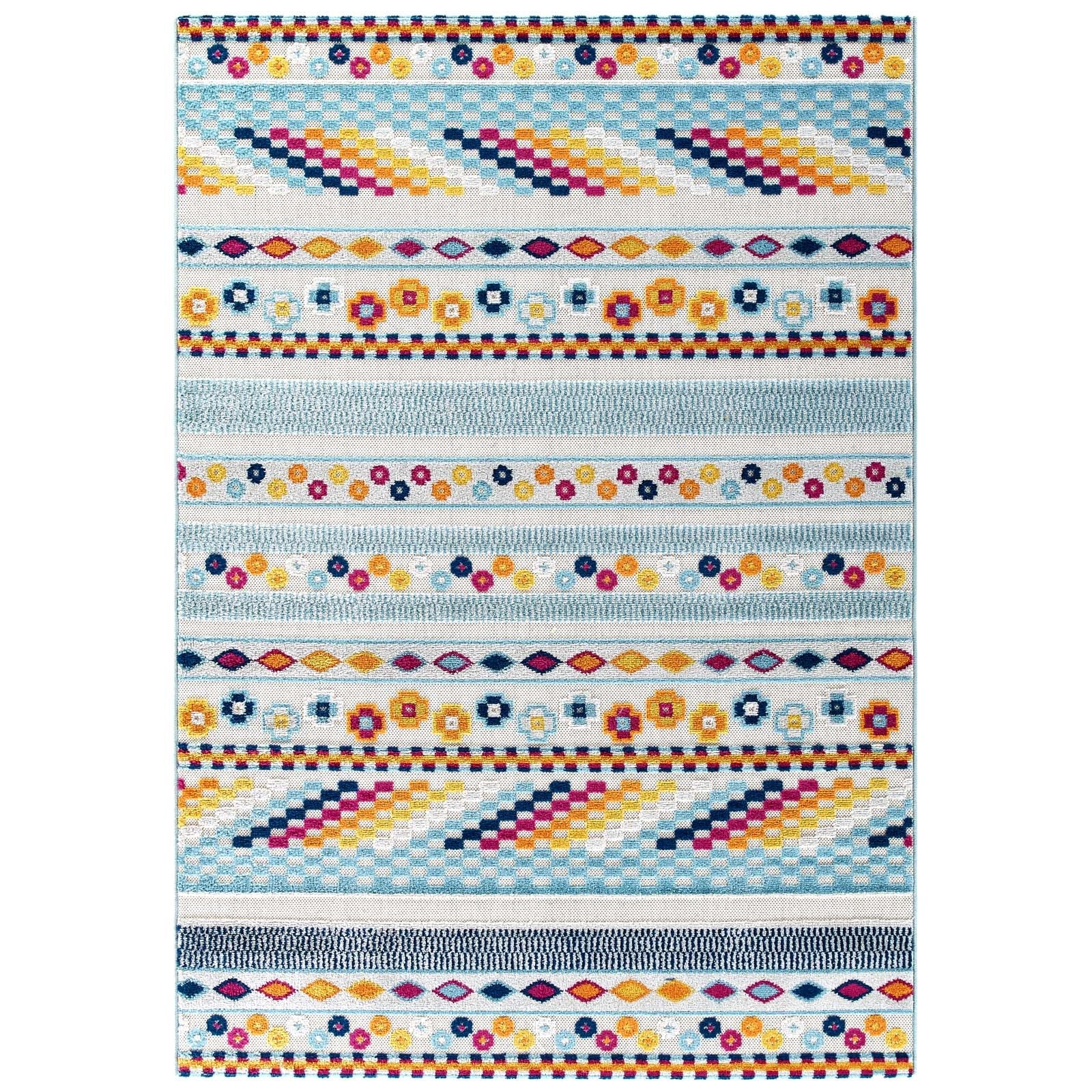 Reflect Cadhla Vintage Abstract Geometric Lattice 8x10 Indoor and Outdoor Area Rug by Modway