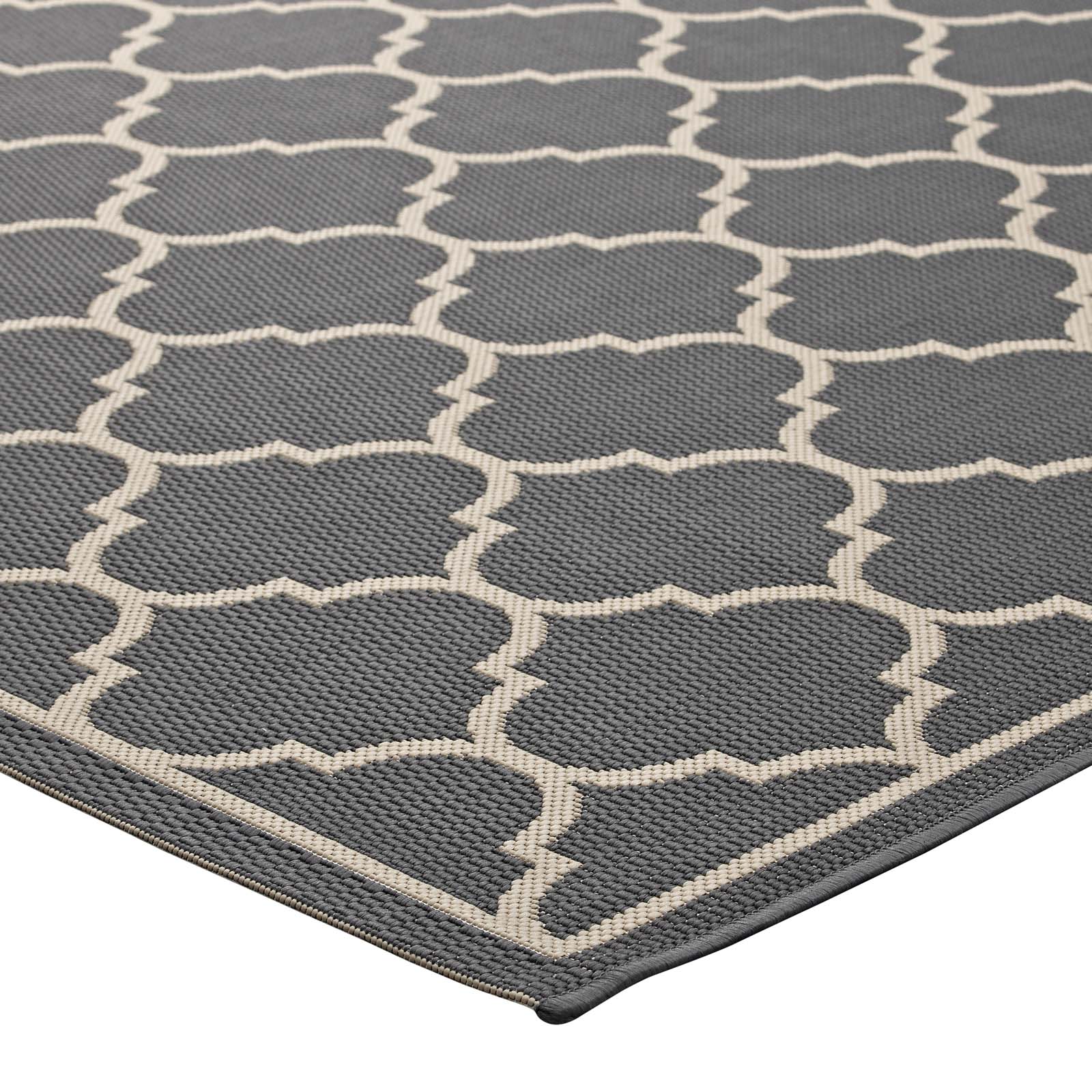 Avena Moroccan Quatrefoil Trellis Indoor and Outdoor 5x8 Area Rug by Modway