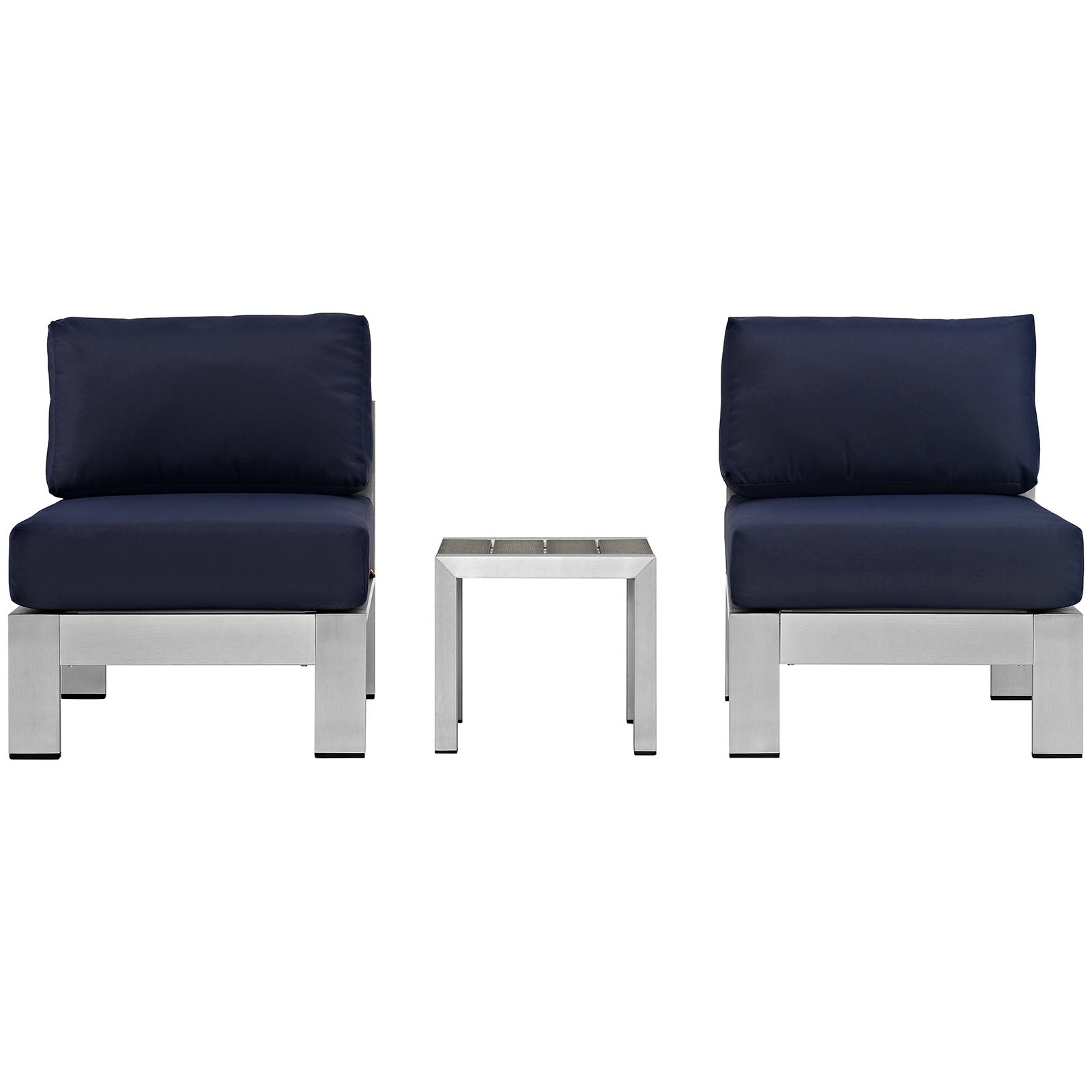 Shore 3 Piece Outdoor Patio Aluminum Sectional Sofa Set by Modway