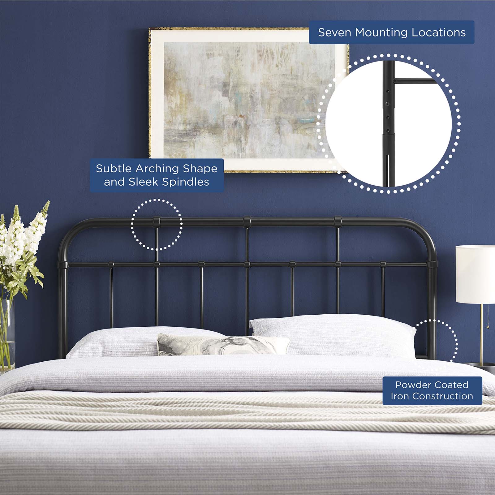 Alessia Metal Queen Headboard by Modway