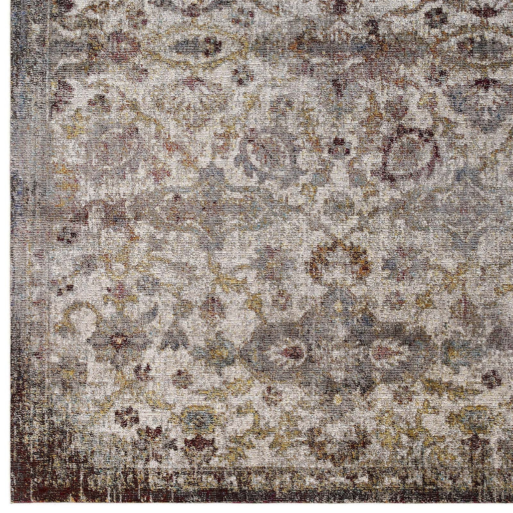 Success Kaede Distressed Vintage Floral Moroccan Trellis 5x8 Area Rug by Modway