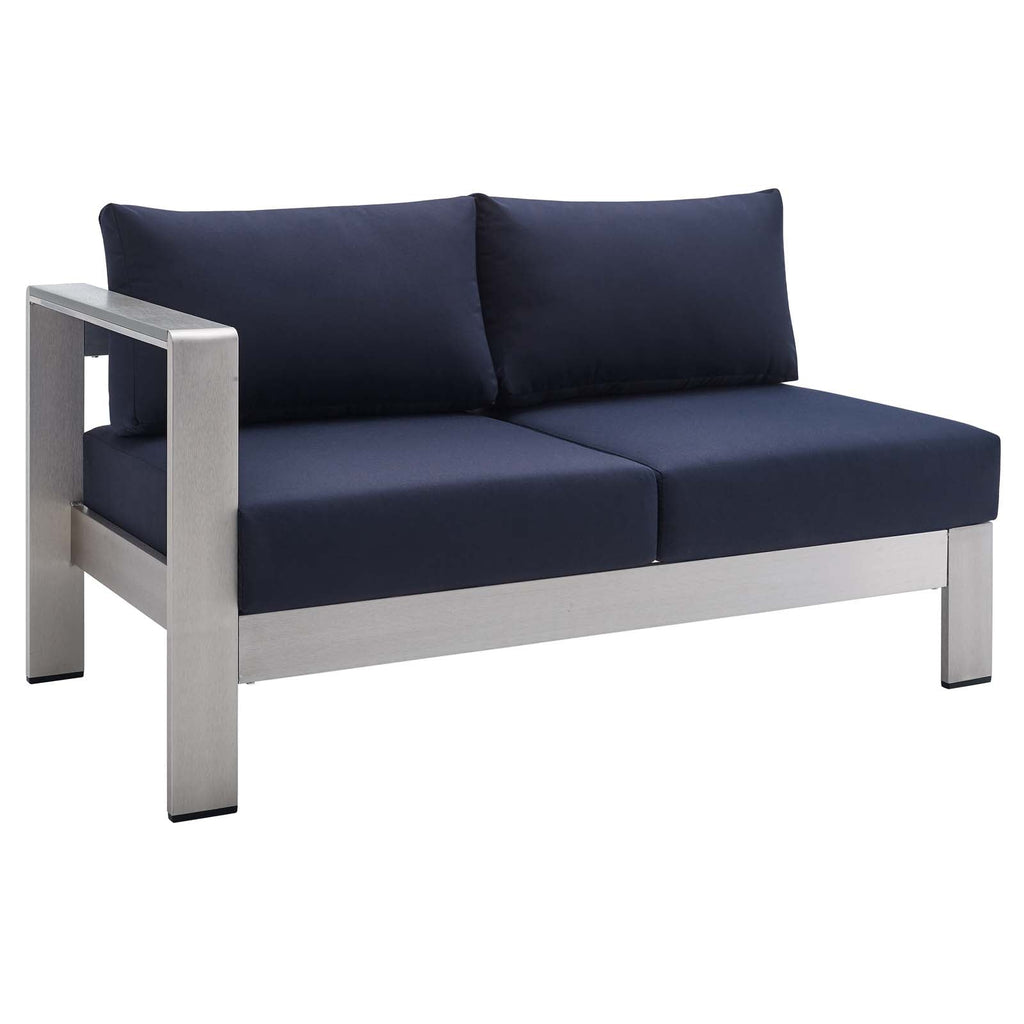 Shore 9 Piece Sunbrella¨ Fabric Outdoor Patio Aluminum Sectional Sofa Set by Modway