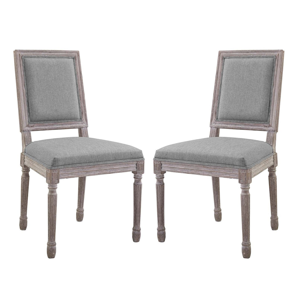 Court Upholstered Fabric Dining Side Chair Set of 2 by Modway