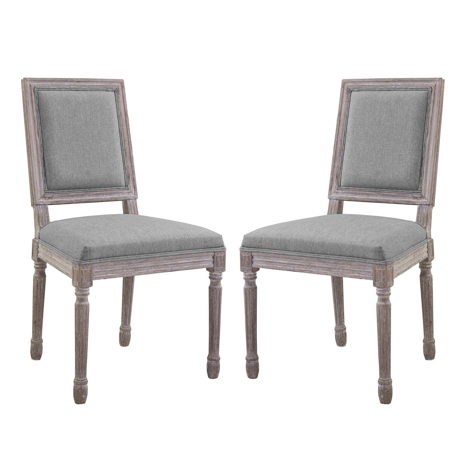 Court Upholstered Fabric Dining Side Chair Set of 2 by Modway