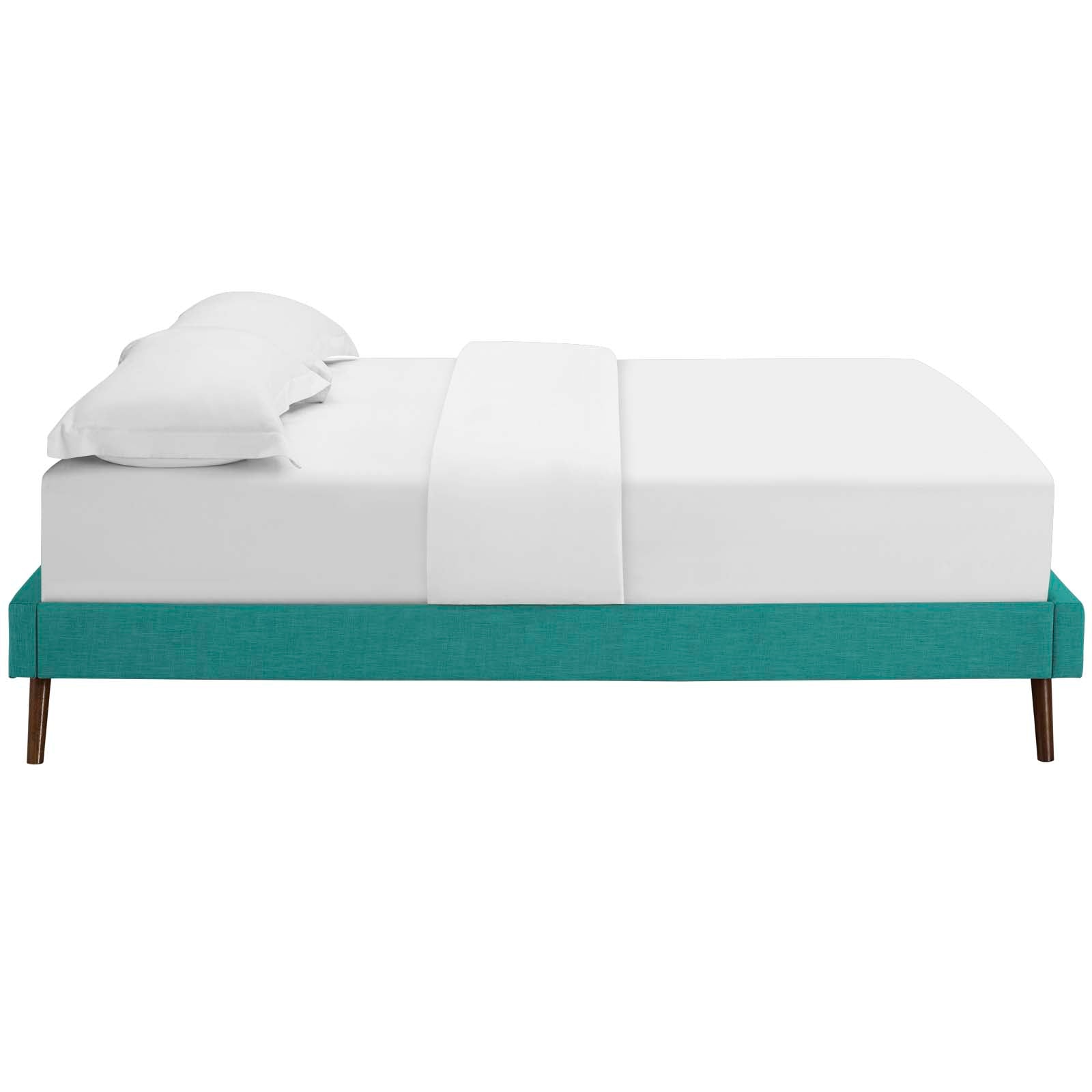 Loryn Fabric Queen Bed Frame with Round Splayed Legs by Modway