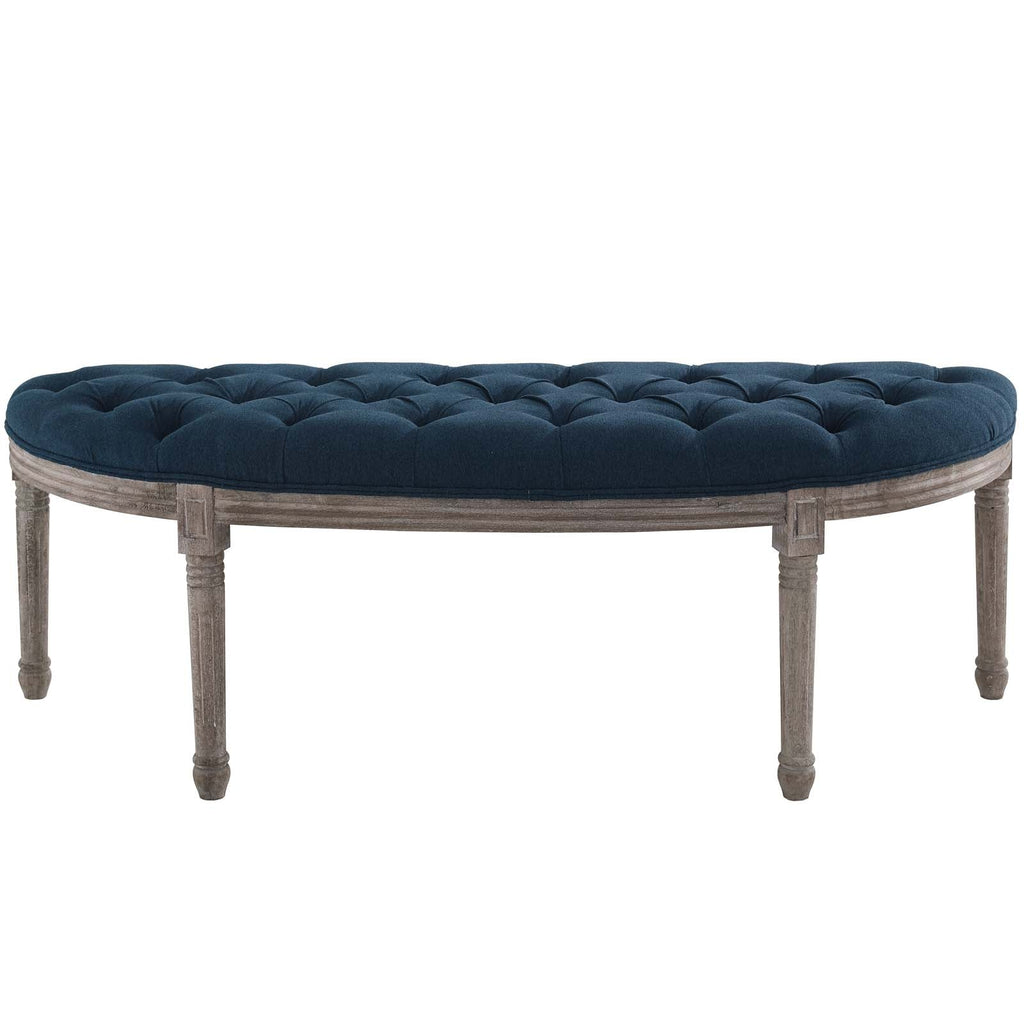 Esteem Vintage French Upholstered Fabric Semi-Circle Bench by Modway