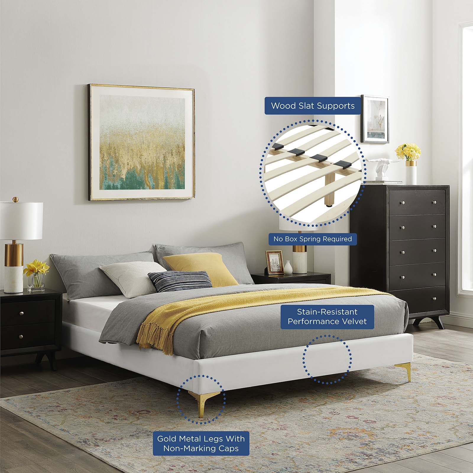 Sutton Performance Velvet Full Bed Frame by Modway
