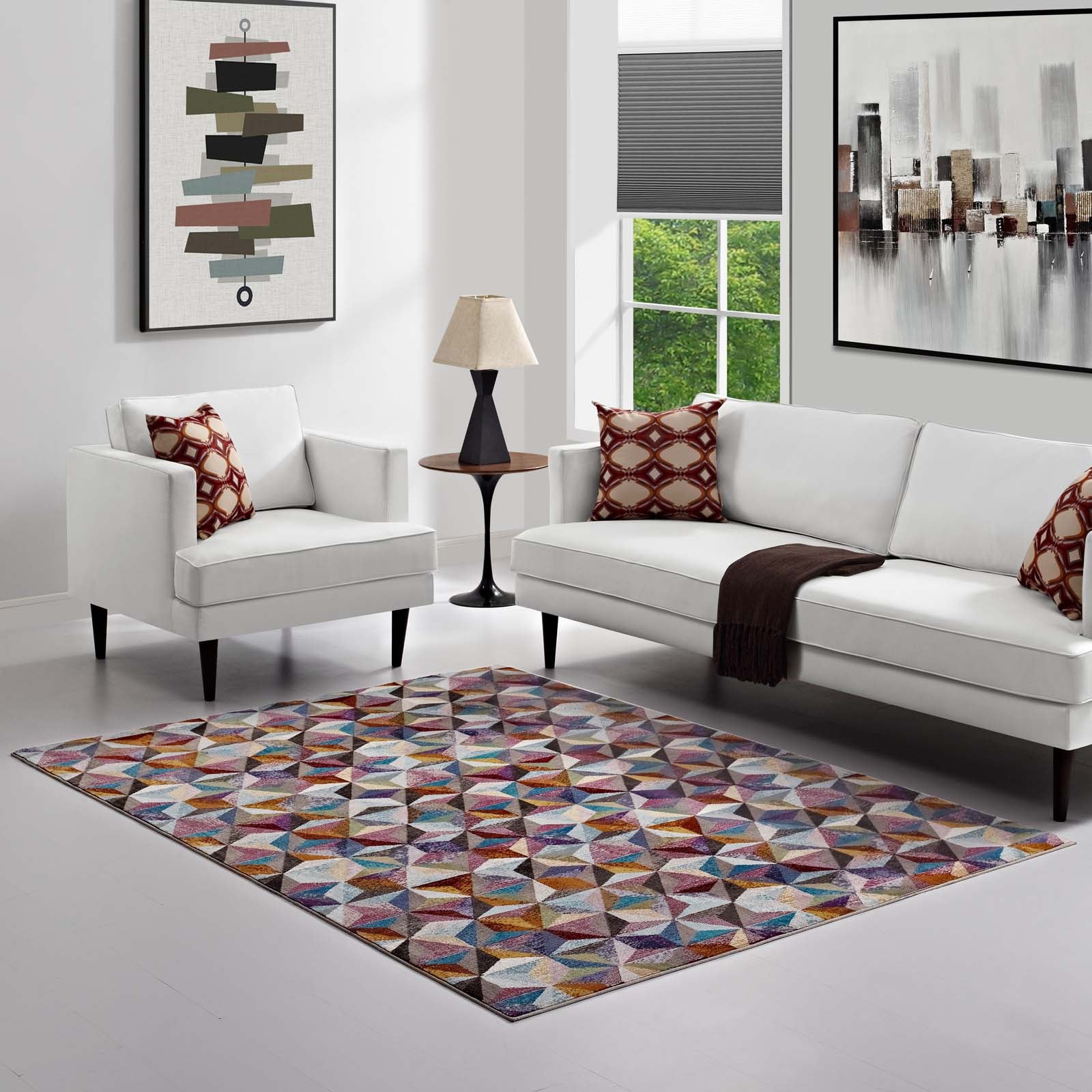 Arisa Geometric Hexagon Mosaic 8x10 Area Rug by Modway