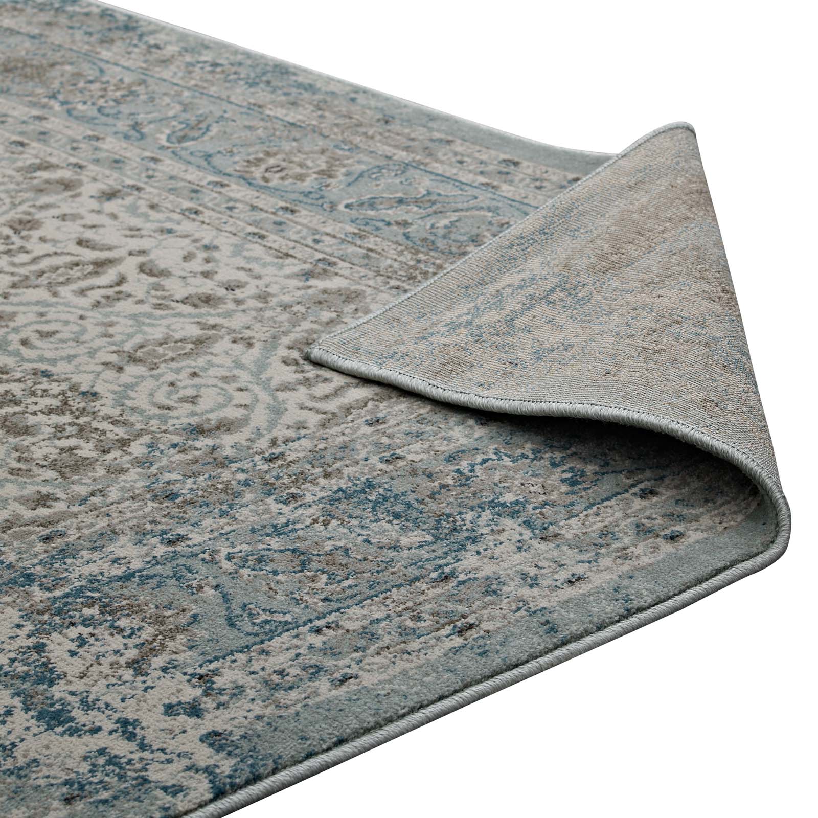 Dilys Distressed Vintage Floral Lattice 5x8 Area Rug by Modway