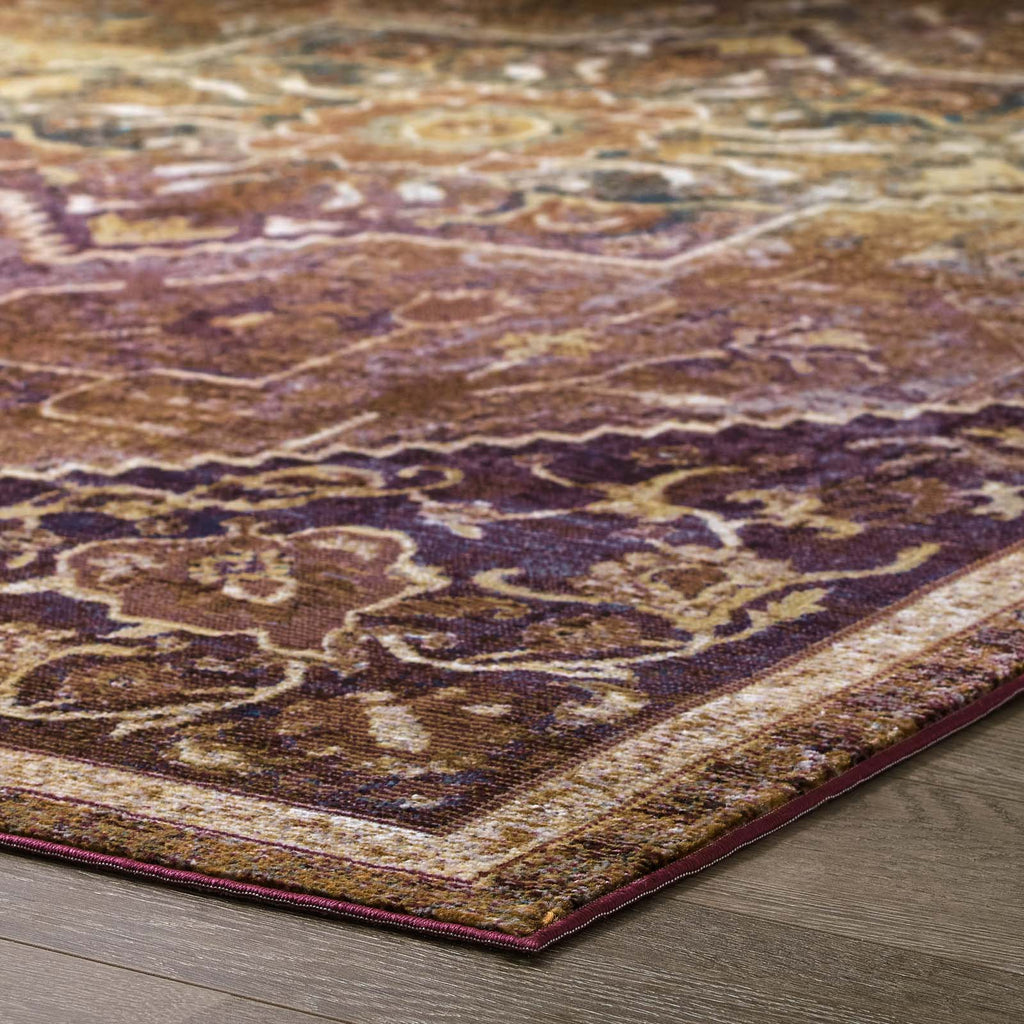 Success Kaede Transitional Distressed Vintage Floral Vintage Medallion 5x8 Area Rug by Modway