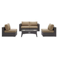 Convene 5 Piece Set Outdoor Patio with Fire Pit by Modway