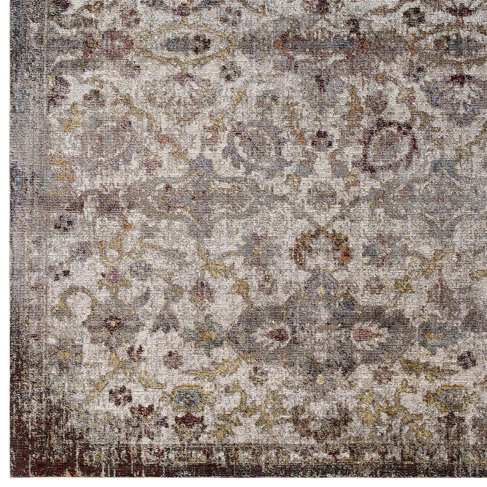 Success Kaede Distressed Vintage Floral Moroccan Trellis 4x6 Area Rug by Modway