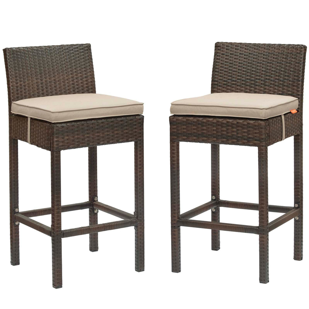 Conduit Outdoor Patio Wicker Rattan Bar Stool Set of 2 by Modway