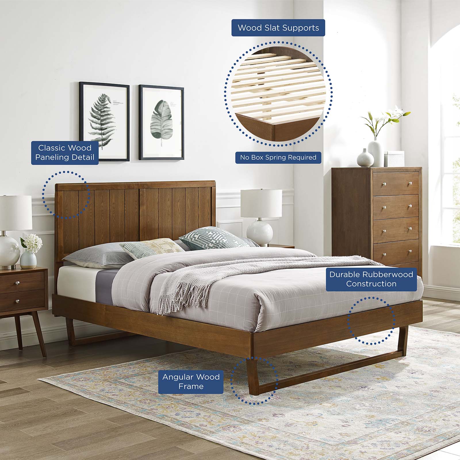 Alana Wood Full Platform Bed With Angular Frame by Modway