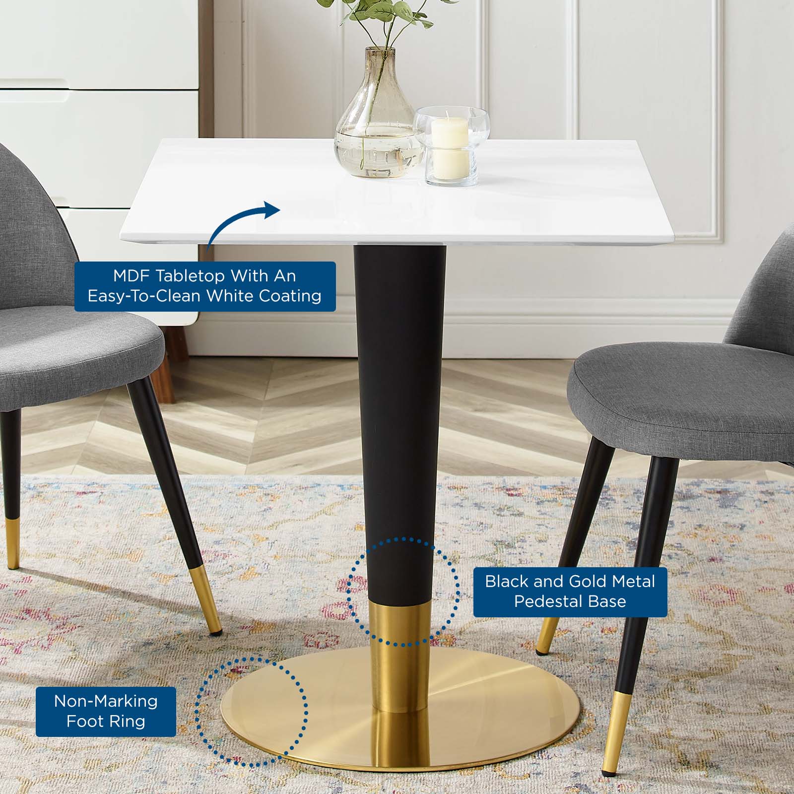 Zinque 28" Square Dining Table by Modway