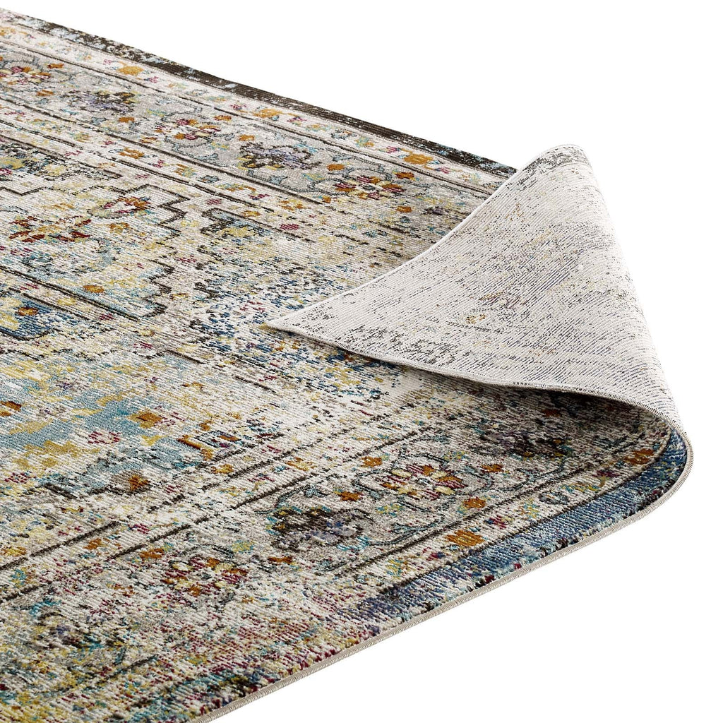 Success Jacinda Distressed Vintage Floral Vintage Medallion 4x6 Area Rug by Modway