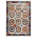 Entourage Odile Distressed Floral Moroccan Trellis 5x8 Area Rug by Modway