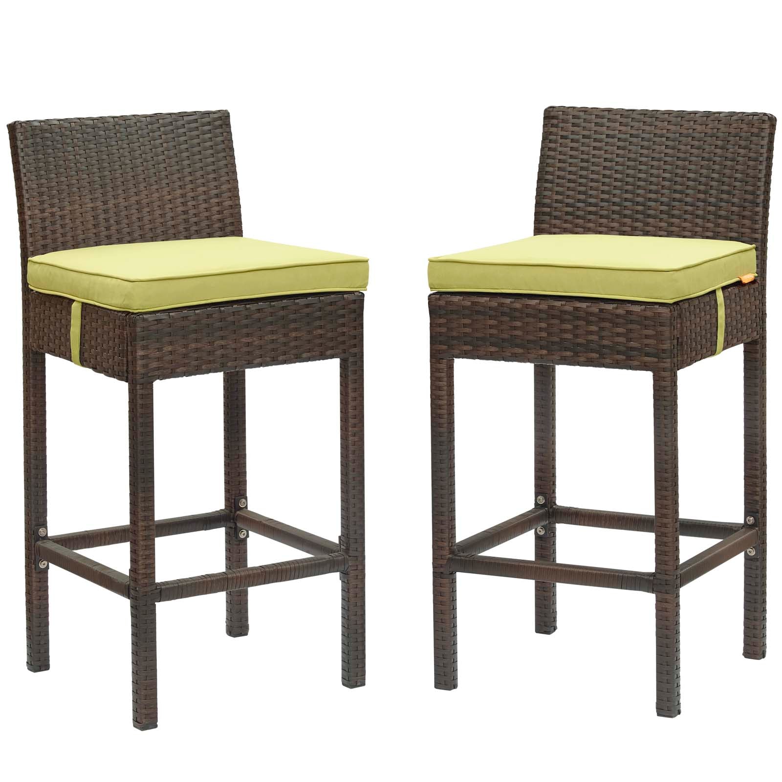 Conduit Outdoor Patio Wicker Rattan Bar Stool Set of 2 by Modway