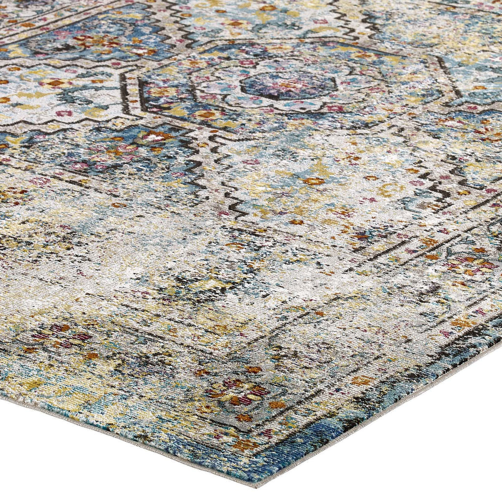 Success Jacinda Distressed Vintage Floral Vintage Medallion 4x6 Area Rug by Modway