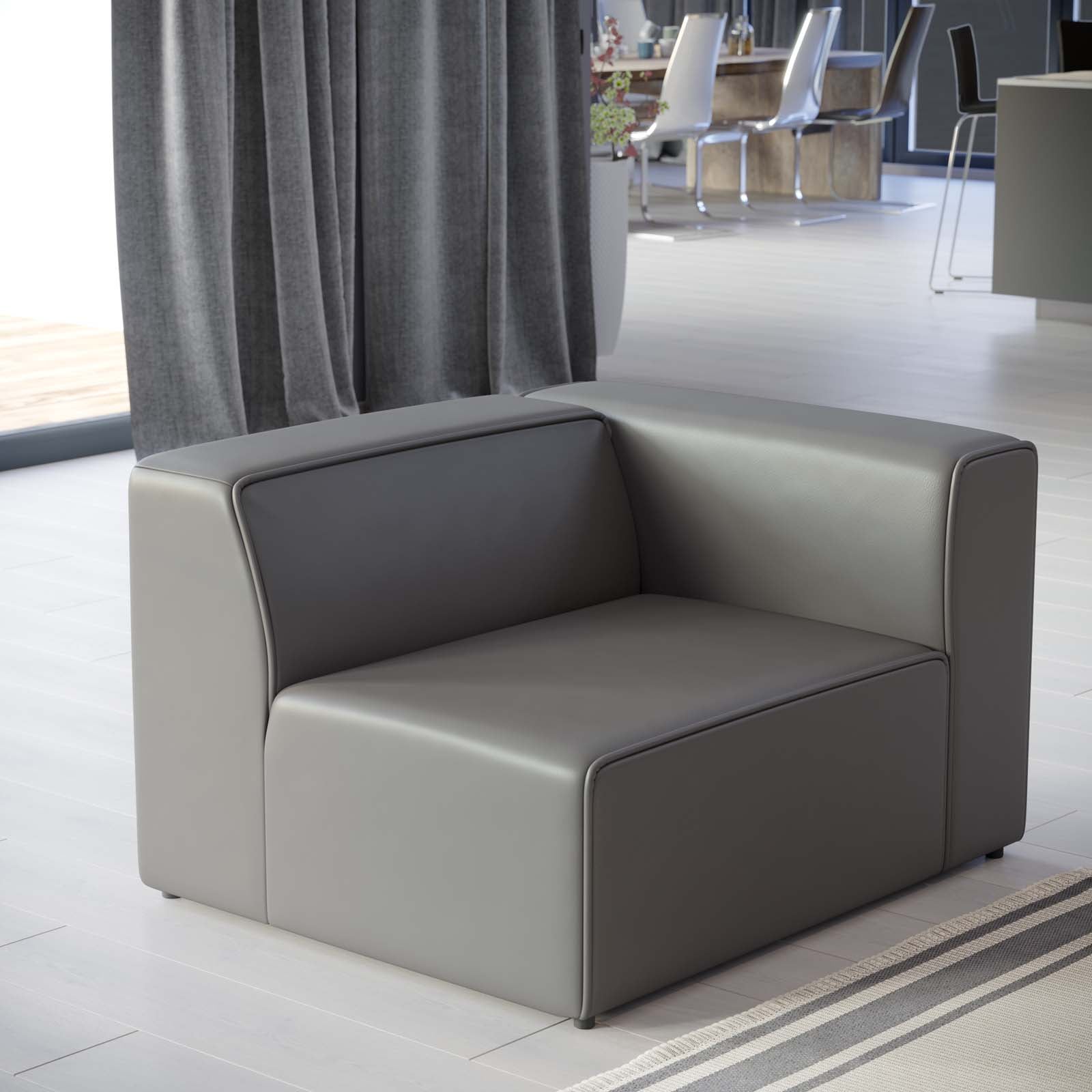 Mingle Vegan Leather Right-Arm Chair by Modway