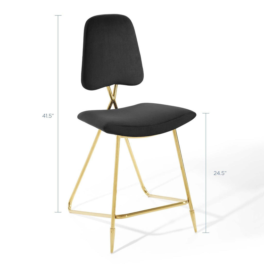 Ponder Performance Velvet Counter Stool by Modway