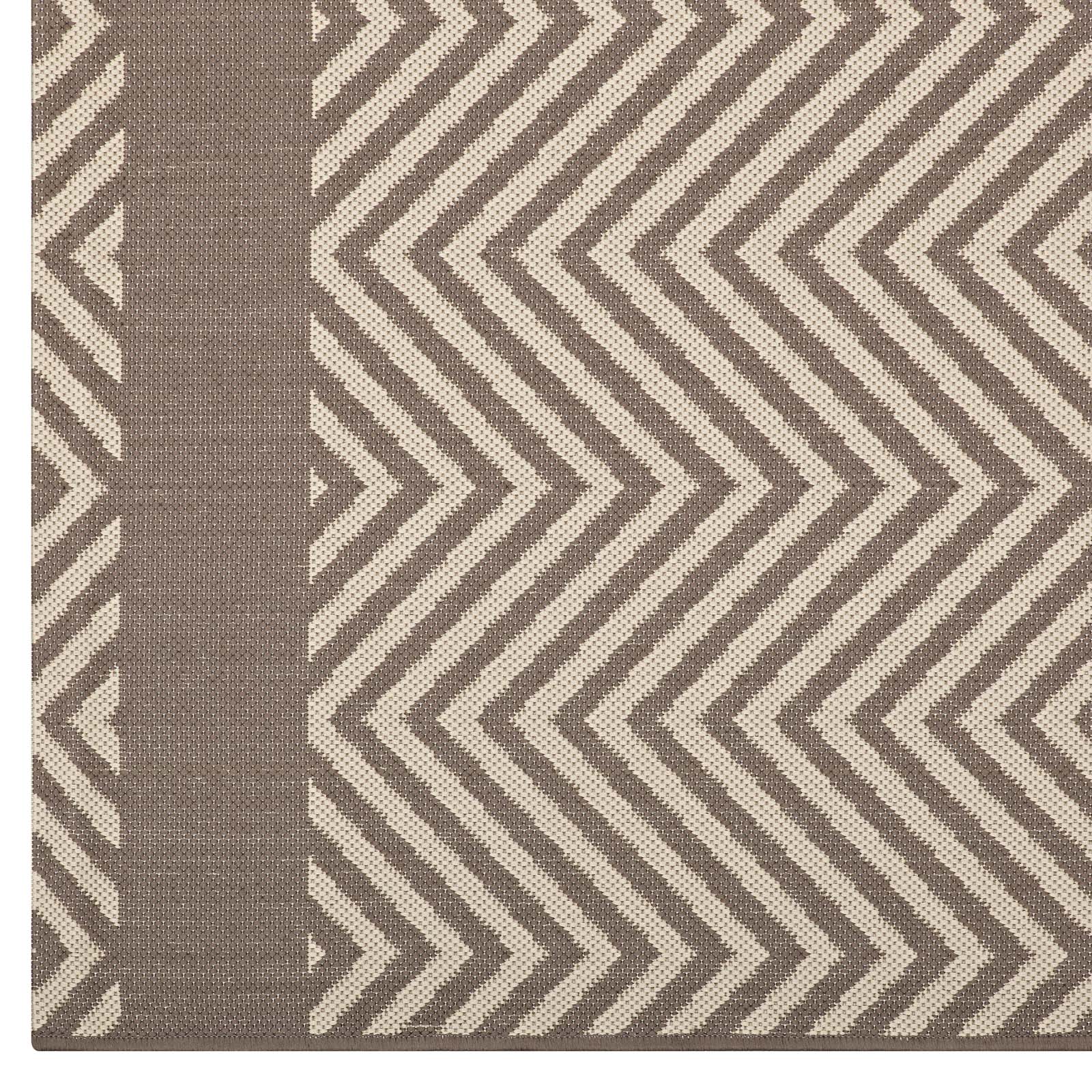 Optica Chevron With End Borders Indoor and Outdoor 8x10 Area Rug by Modway