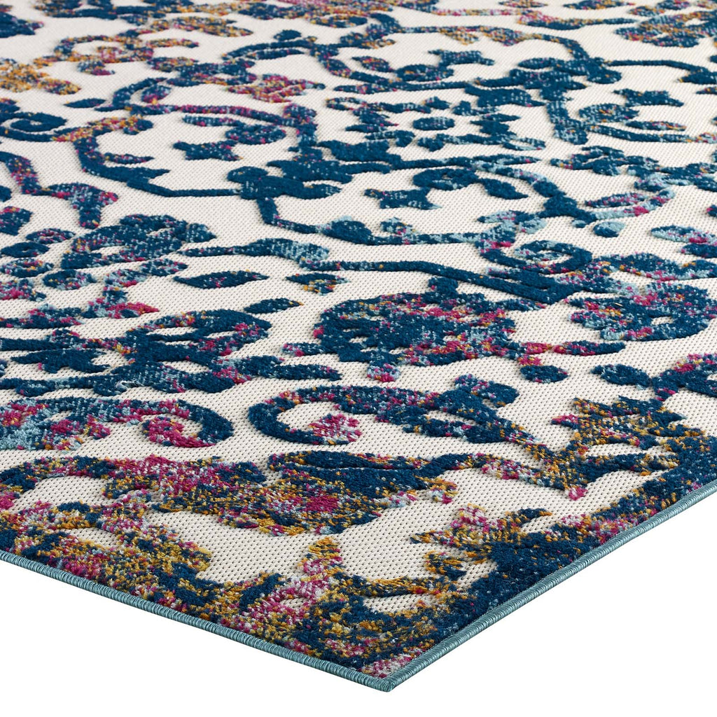Reflect Primrose Ornate Floral Lattice 5x8 Indoor/Outdoor Area Rug by Modway