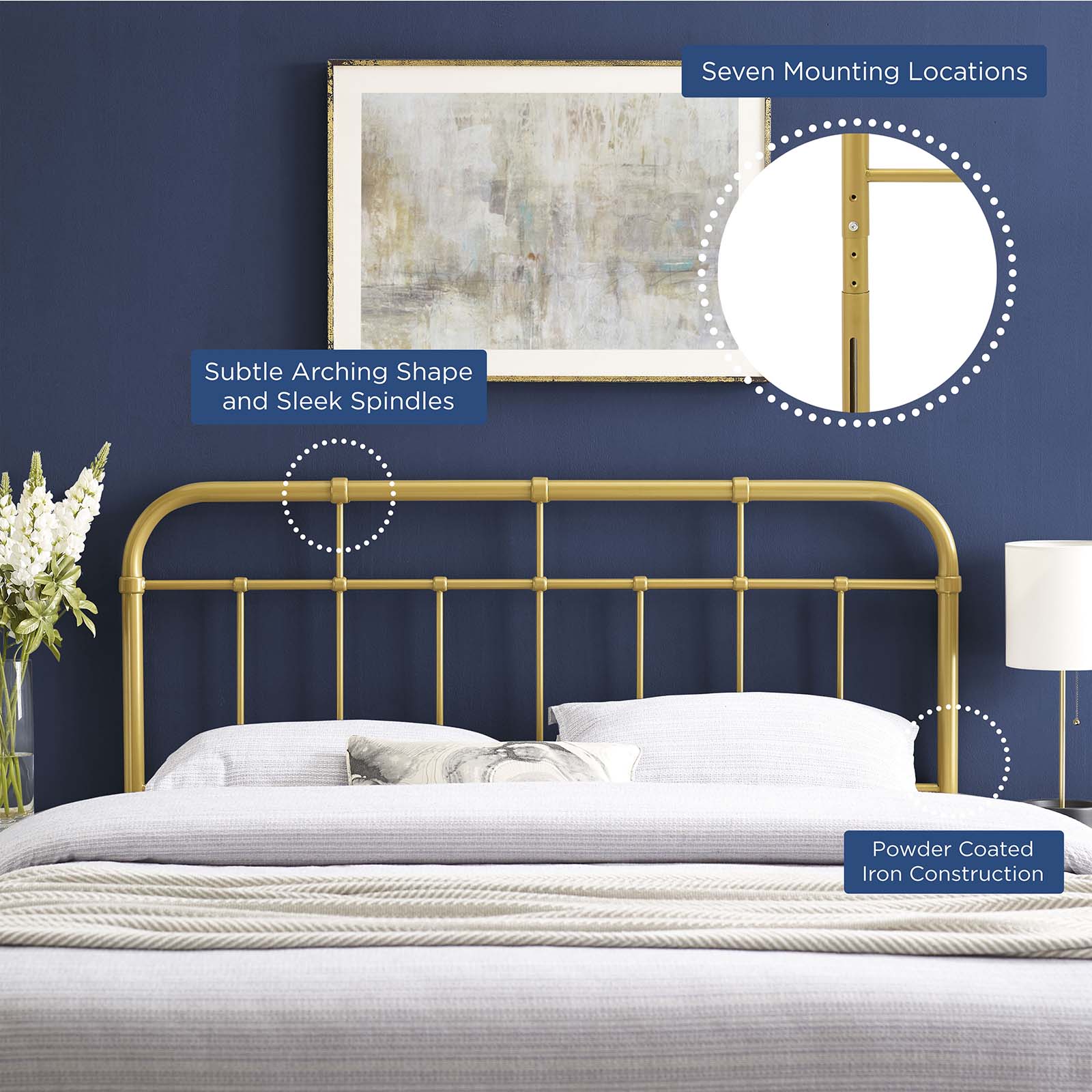 Alessia Metal Queen Headboard by Modway